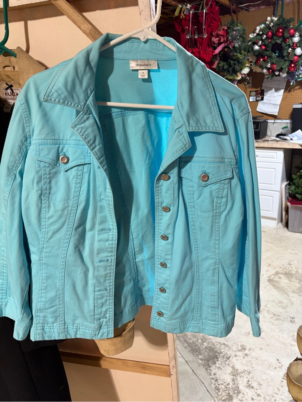 dressbarn Turquoise Jean Jacket